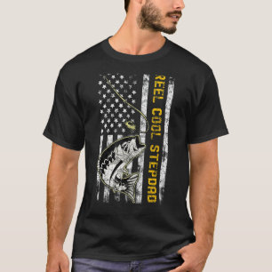 Camiseta Padrastro Genial Hombre Usa Bandera Pesca Para Pad