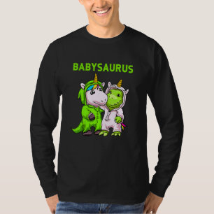 Camiseta Padre Babysaurus Con Hijo Nacido O Hija Pareja