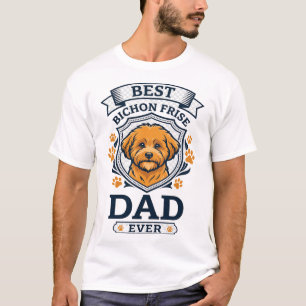 Camiseta Padre Bichon Frise Siempre Huellas de Patas de Per