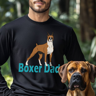 Camiseta Padre Boxeador Verde Aguamarina Texto Dibujo de Pe