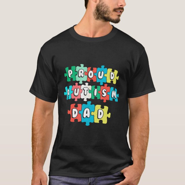 Camiseta Padre con autismo orgulloso del autismo (Anverso)