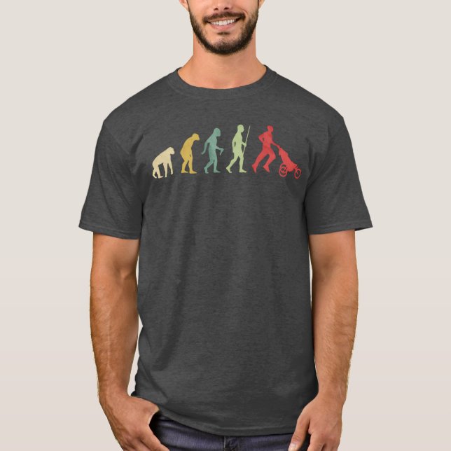 Camiseta Padre Corriendo Con Un Amigo De La Evolución De La (Anverso)