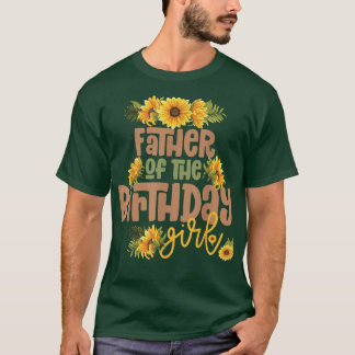 Camiseta Padre Cumpleaños Chica Sunflower Fiesta de Cumplea