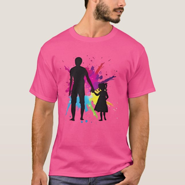 Camiseta Padre Daughter Holds Hands Splashback design bo (Anverso)