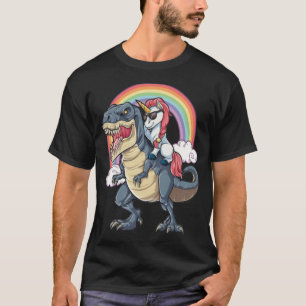 Camiseta Padre de amor de Unicorn Riding Dinosaur