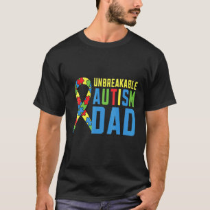 Camiseta Padre de autismo irrompible Conciencia de TEA Papá