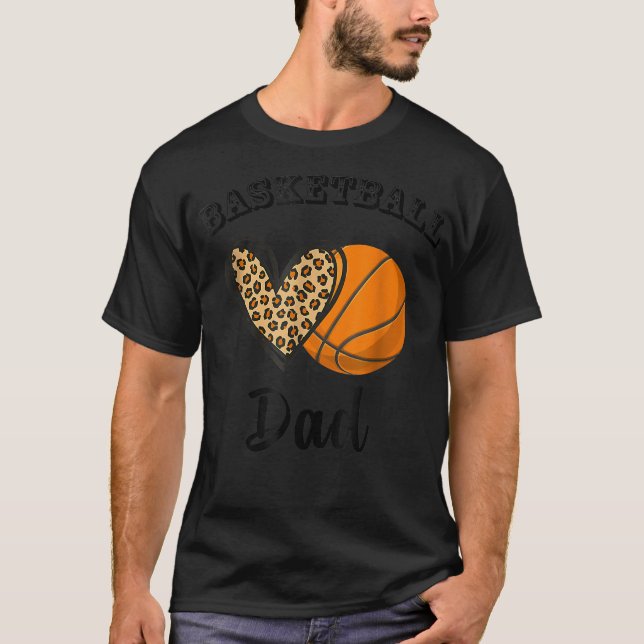 Camiseta Padre de Baloncesto Corazón de Leopardo Jugadores  (Anverso)