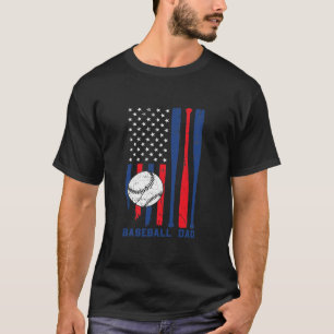 Camiseta Padre de béisbol masculino bandera estadounidense 