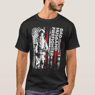 Camiseta Padre de bombero con bandera de bombero de papá ma