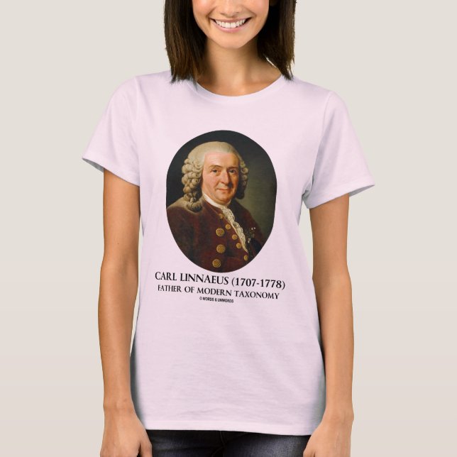 Camiseta Padre de Carl Linnaeus de la taxonomía moderna (Anverso)