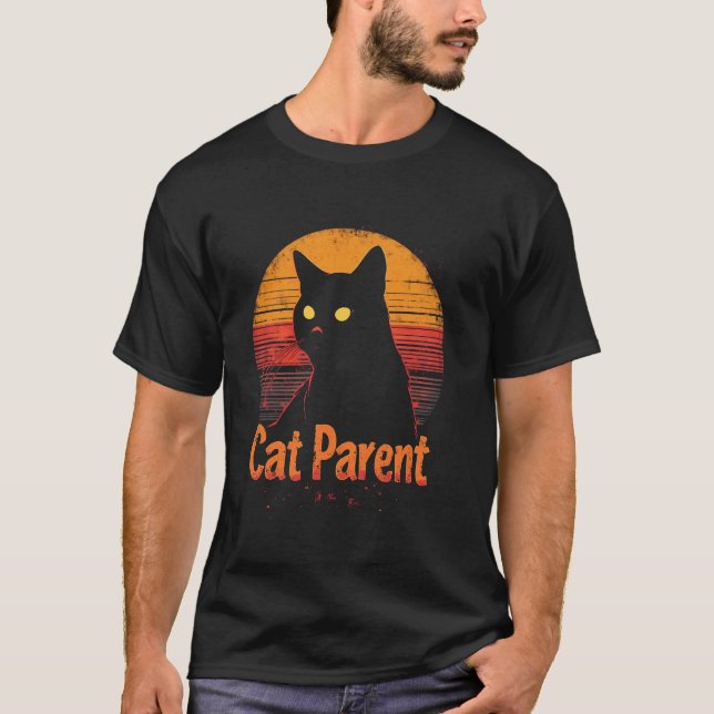 Camiseta Padre de gato retro gato (Anverso)