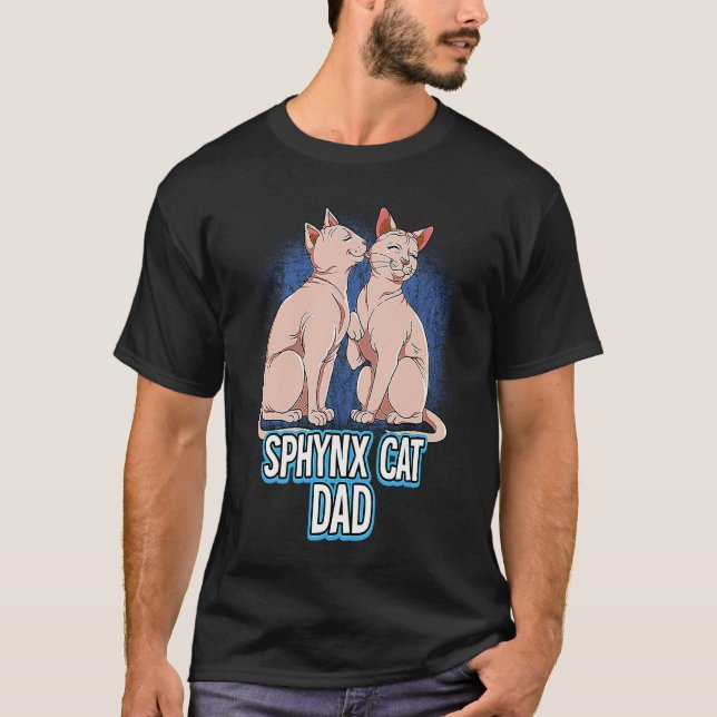 Camiseta Padre de gato Sphynx (Anverso)