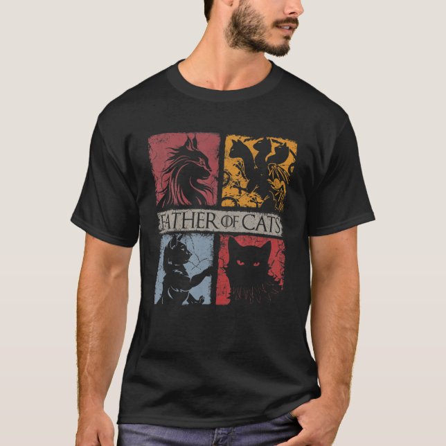 Camiseta Padre De Gatos - El Gato Ama Al Gato Papá Fabuloso (Anverso)
