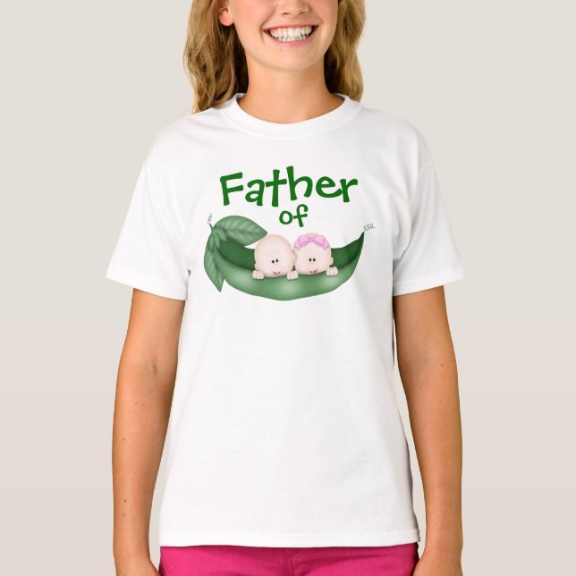 Camiseta Padre de gemelos mixtos (Anverso)