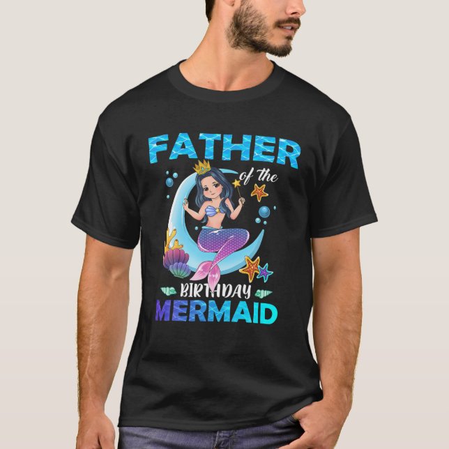 Camiseta Padre De La Familia De La Sirena De Cumpleaños (Anverso)