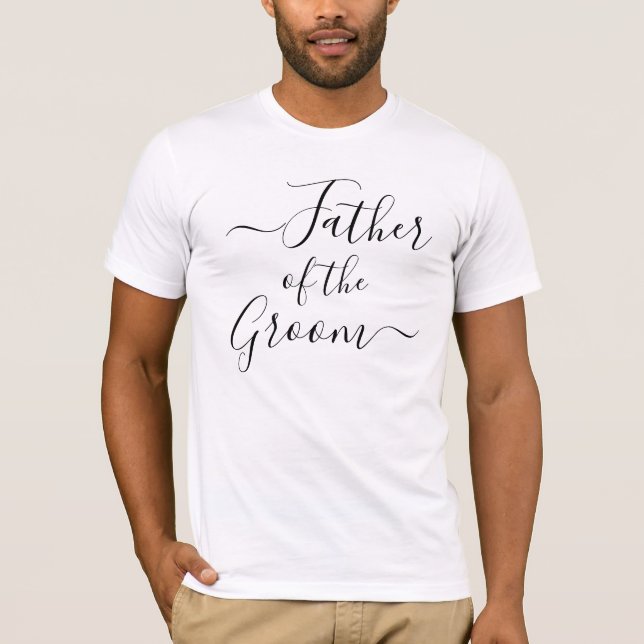 Camiseta Padre de la fiesta de bodas de escritura moderna d (Anverso)