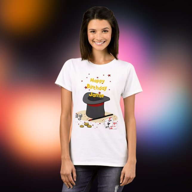 Camiseta Padre de la fiesta de cumpleaños de Magic Show (Magic Show Birthday Theme Party Parent T-Shirt)