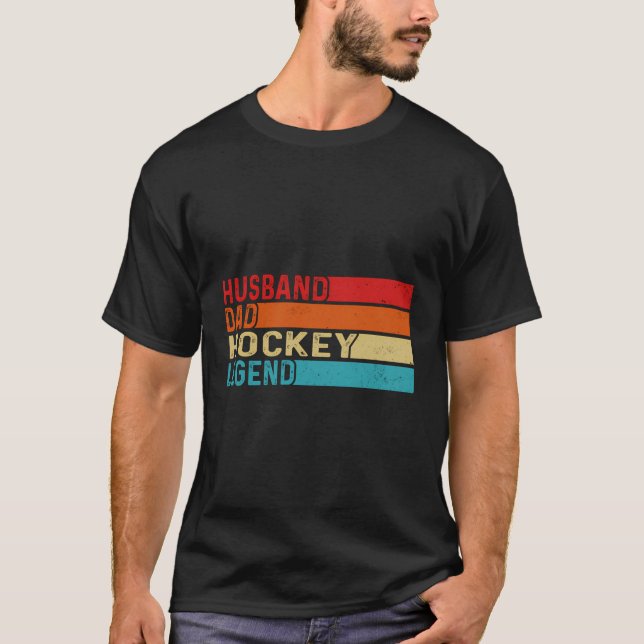 Camiseta Padre de la leyenda del hockey del marido retro pa (Anverso)