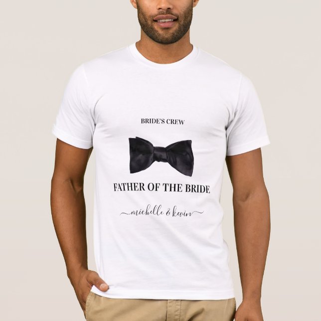 Camiseta Padre de la Novia Grupo de Boda Negro y Blanco (Anverso)