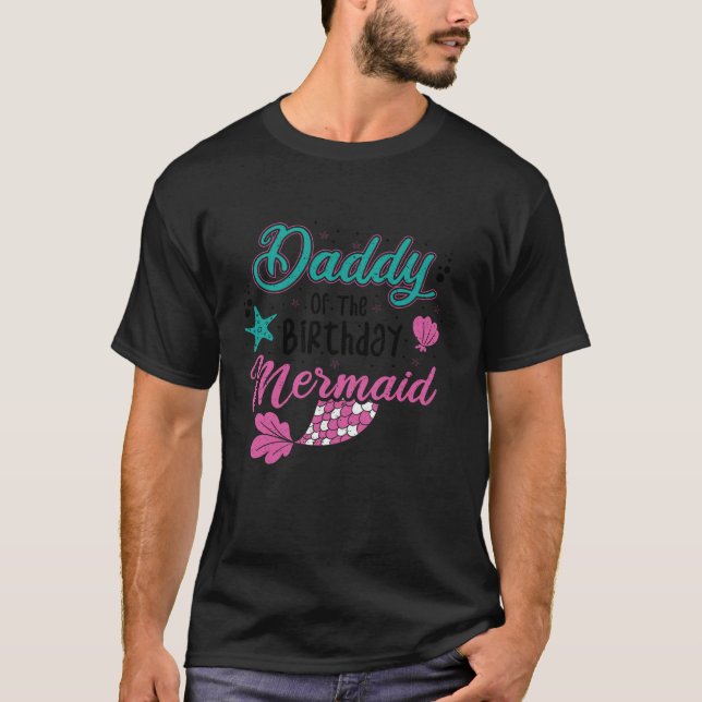 Camiseta Padre De La Sirena Papi Del Cumpleaños Yo Cumpleañ (Anverso)
