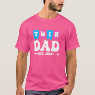Camiseta Padre de los gemelos TWIN DAD EST. 2025 Futuro Pad
