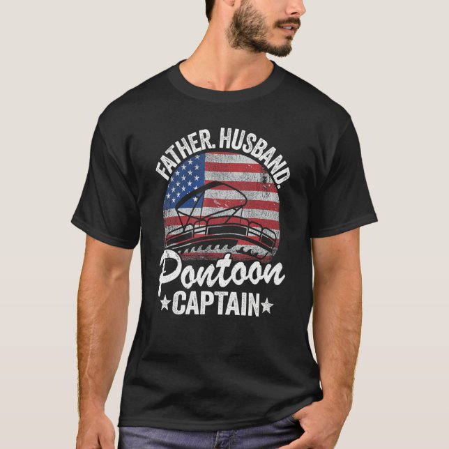 Camiseta Padre de los hombres Esposo Pontoon Capitán de F A (Anverso)