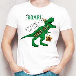 Camiseta Padre De Los Tres Rex Dinosaurios Tercer Cumpleaño
