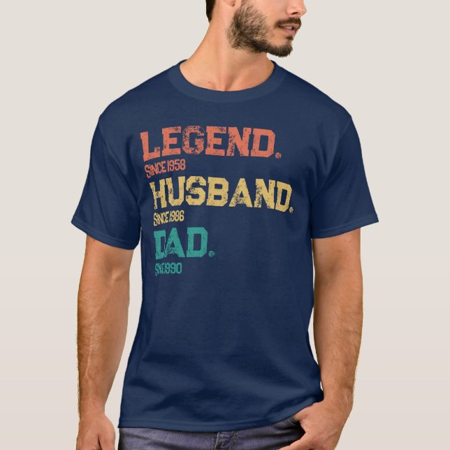 Camiseta Padre de marido de leyenda personalizado - Fechas  (Anverso)