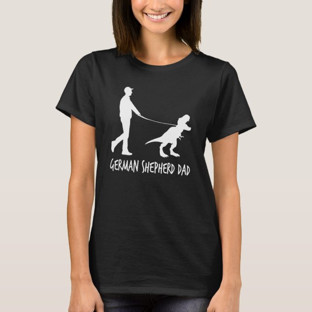 Camiseta Padre de Pastores Alemanes de Dinosaurios de Pasto (Anverso)