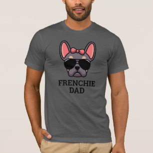 Camiseta Padre de Perro Bulldog Francés Lila y Canela