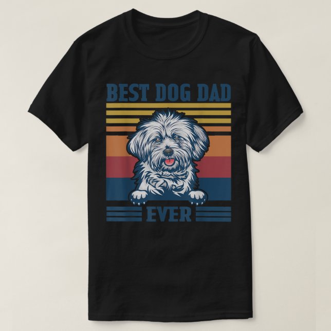 Camiseta Padre de Perro gracioso mejor padre de abso de Lha (Diseño del anverso)