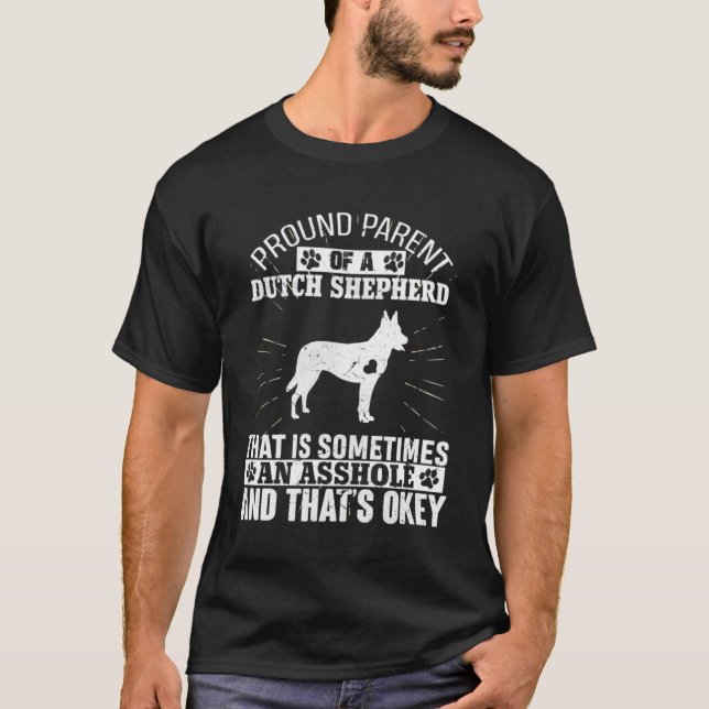 Camiseta Padre de perro pastor holandés para perros macho (Anverso)