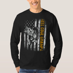 Camiseta Padre de pesca de bandera estadounidense Grampa de