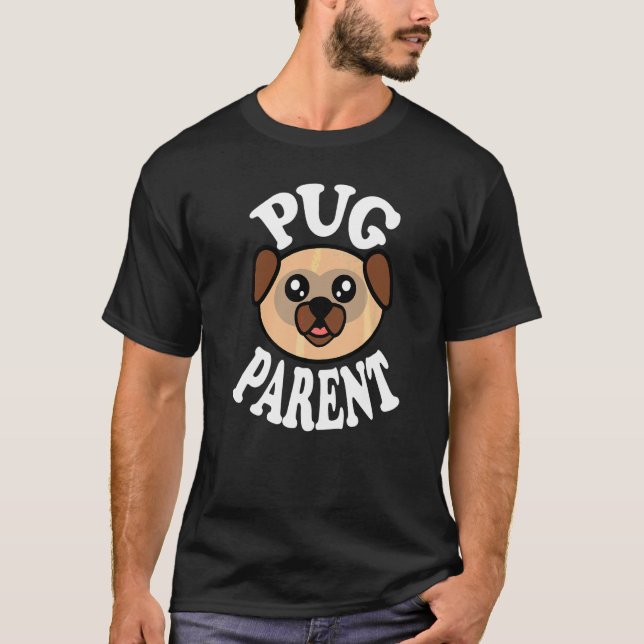 Camiseta Padre de Pug Adorable (Anverso)