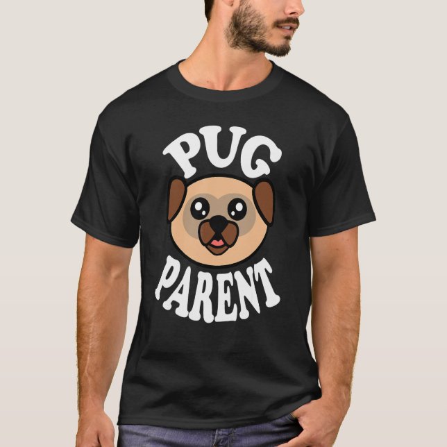 Camiseta Padre de Pug Adorable (Anverso)
