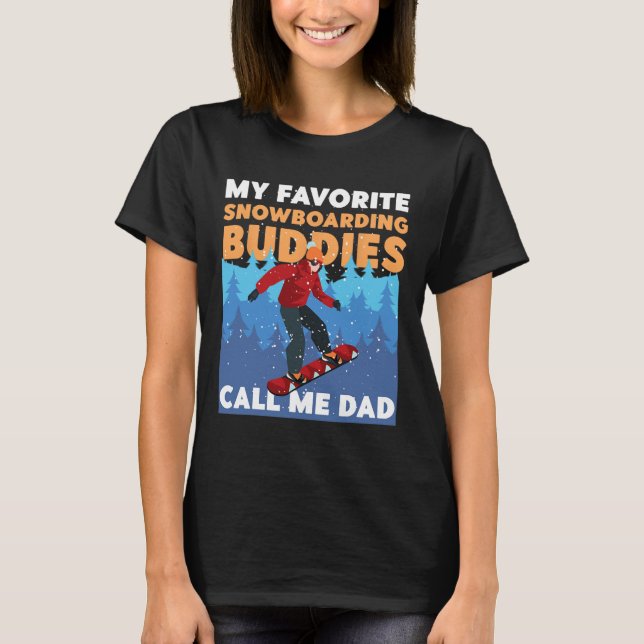 Camiseta Padre de Snowboard Papá Mi Nieve Favorita (Anverso)