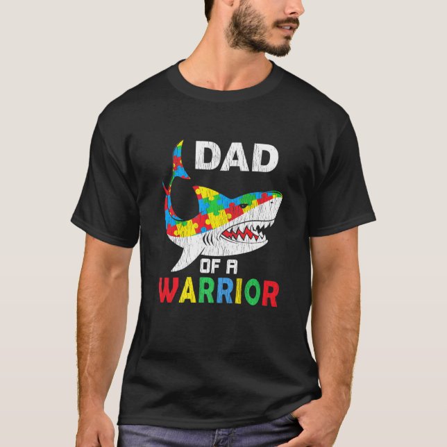 Camiseta Padre De Un Guerrero Orgulloso Awaren El Autismo D (Anverso)