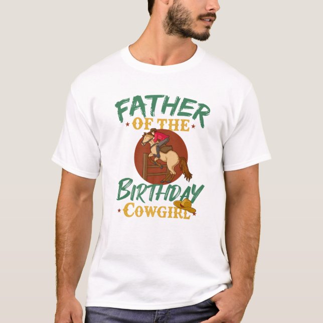 Camiseta Padre Del Chica De Cumpleaños Caballo De Moda Occi (Anverso)