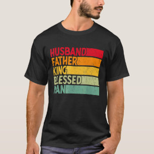 Camiseta Padre del Esposo Rey Hombre Bendecido Padre Negro