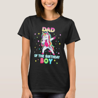 Camiseta Padre Del Niño Cumpleañero Unicornio Dabbing Famil