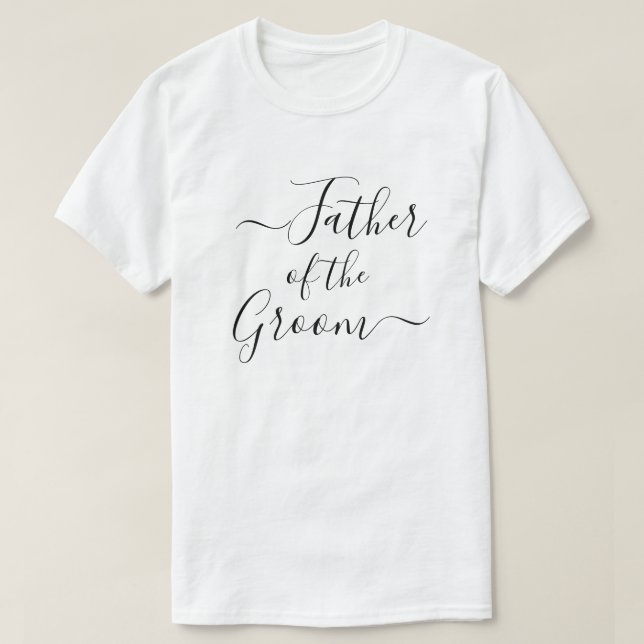 Camiseta Padre del novio fiesta de bodas guión moderno (Diseño del anverso)