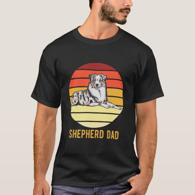 Camiseta Padre del perro padre retro australiano  (Anverso)