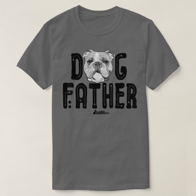 Camiseta Padre del perro, Papá Bulldog inglés arriba, amor  (Diseño del anverso)