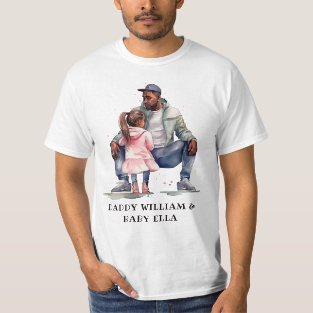 Camiseta Padre e hija negros personalizados (7) (Anverso)