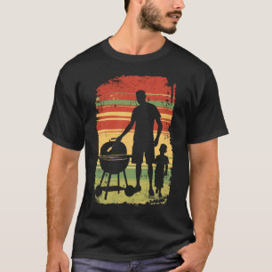 Camiseta padre e hijo asando BBQ vintage