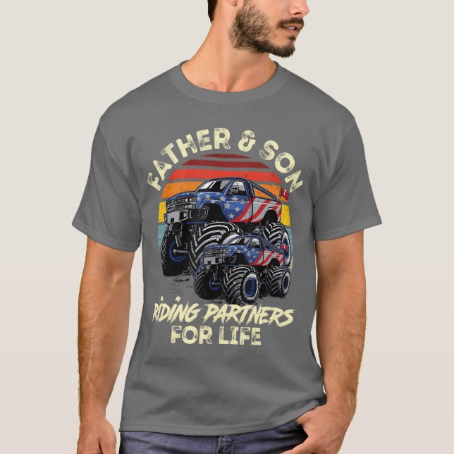 Camiseta Padre e hijo Monsterruck para la vida (Anverso)