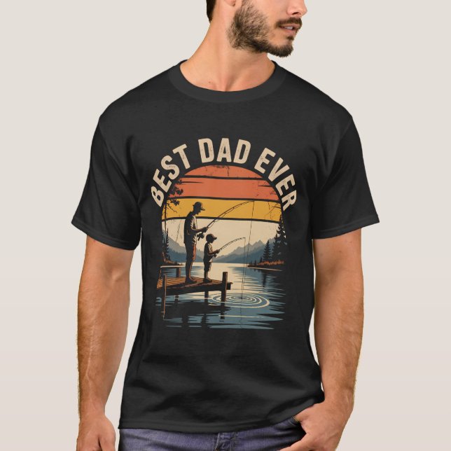 Camiseta Padre e hijo pescando vintage (Anverso)