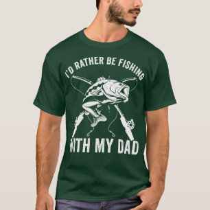 Camiseta Padre e hijo prefieren pescar con papá gracioso