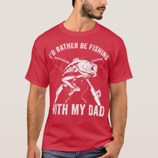 Camiseta Padre e hijo prefieren pescar con papá gracioso