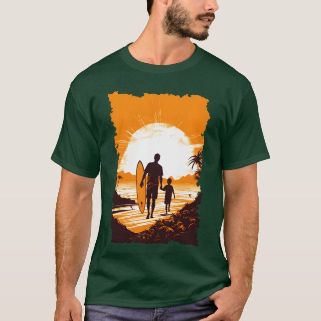 Camiseta Padre E Hijo Surfista Padres Día Fam Regalo (Anverso)